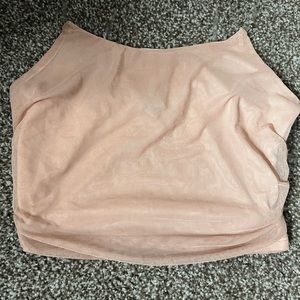 Cropped shirt with clear straps